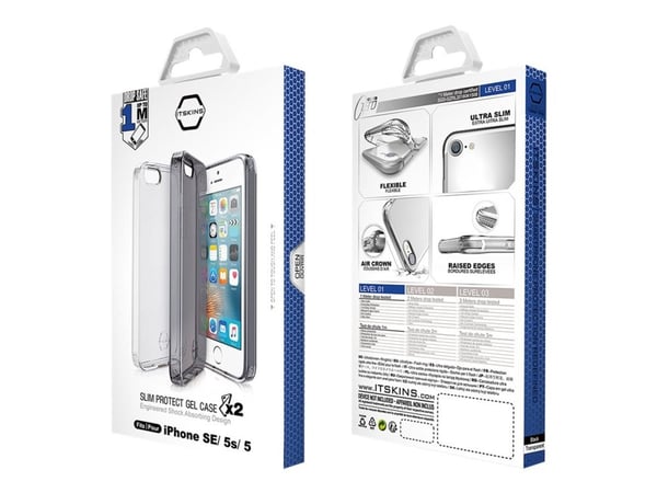 ITSKINS NANO // DUO Zero Gel 2 in 1 - Baksidedeksel for mobiltelefon - termoplast-polyuretan (TPU), Impacthane - svart, gjennomsiktig (en pakke 2) ...