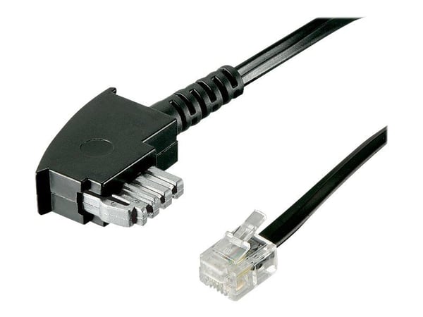 goobay - Telefonadapter - RJ-11/RJ-14 (hann) til TAE-N (hann) - 6 m - flat - svart