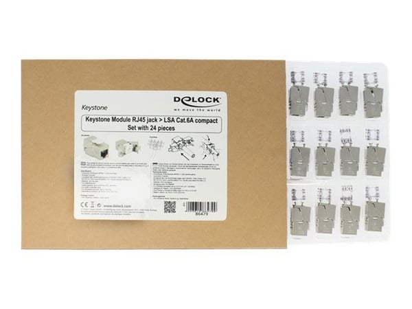 DeLOCK Keystone-moduuli - Modulaarinen insertti - RJ-45 (24 kpl) (pakkaus)