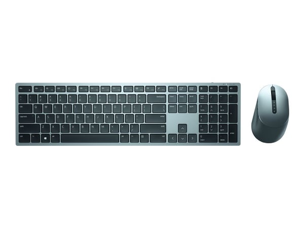 Dell Pro Plus Keyboard and Mouse KM7321W - Sats med tangentbord och mus - trådlös - 2.4 GHz, Bluetooth 5.0 - QWERTY - ryska - Titan gray