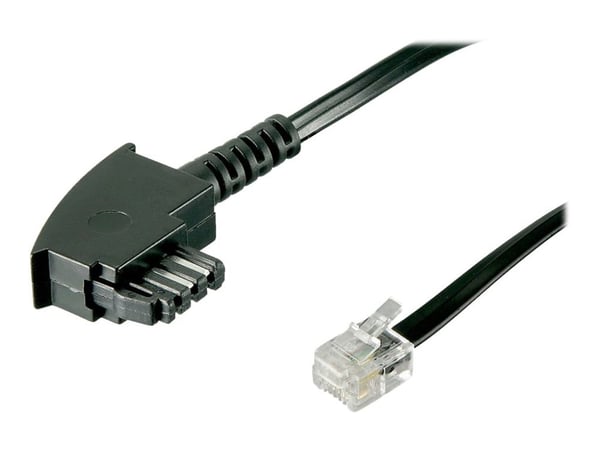 goobay - Telefonkabel - TAE-F (hann) til RJ-11/RJ-14 (hann) - 15 m - flat - svart