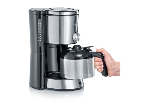 SEVERIN KA 4845 TypeSwitch - Kaffemaskin - 8 kopper - børstet rustfritt stål / svart