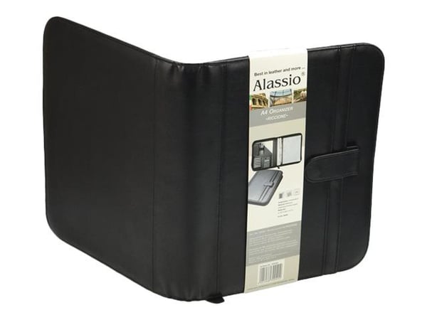 Alassio RICCIONE - Zippet mappe for dokumenter - leatherette - svart
