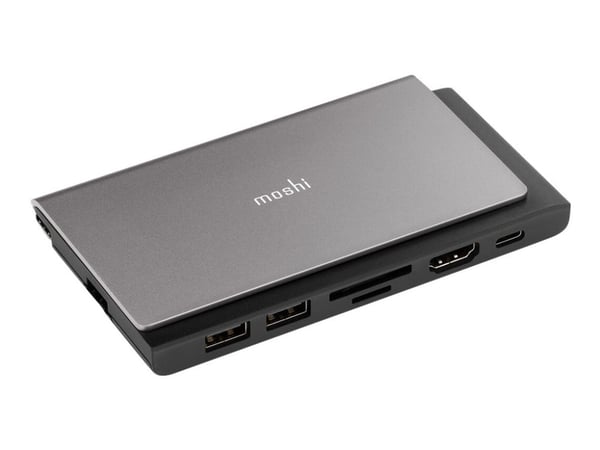 Moshi Symbus Mini 7-in-1 - Dokkingstasjon - USB-C / Thunderbolt 3 - HDMI - 1GbE