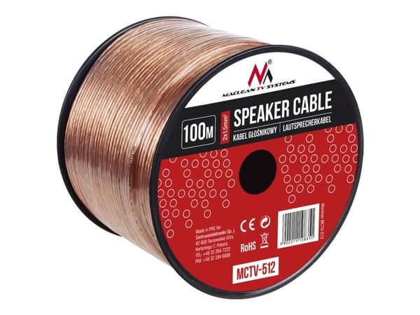 Maclean MCTV-512 - Bulkhögtalarkabel - 1.5 mm² - 100 m - transparent