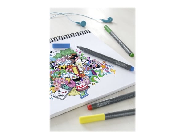 Fiberpen Faber-Castell Grip Finepen 0,4 mm med 20 stk. ass. farver