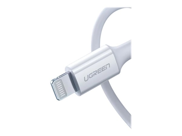 Ugreen - Lightning-kabel - USB-C hann til Lightning hann - 1 m - skjermet - hvit - USB Power Delivery (18 W)