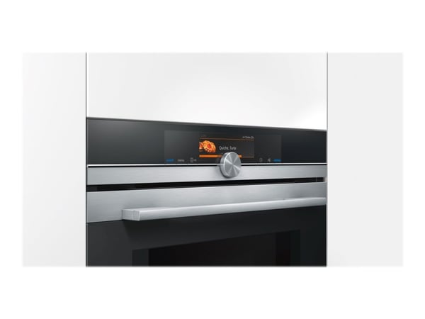 Siemens iQ700 CM678G4S1 - Kombinasjonsovn - innebygd - fordypning - bredde: 56 cm - dybde: 55 cm - høyde: 45 cm - med selvrens - rustfritt stål