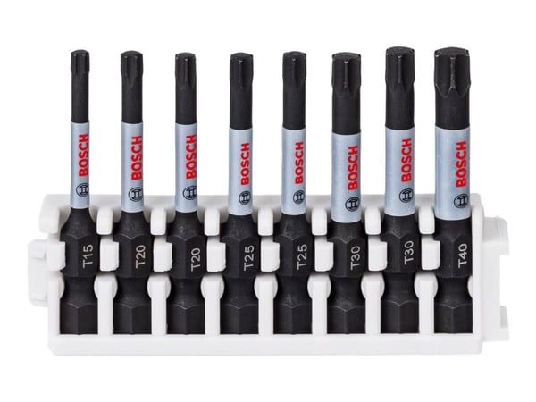 Bosch Impact Control - Spissett for skrutrekker - 8 deler - torx - T15, T20, T25, T30, T40 - heksagonal - lengde: 50 mm