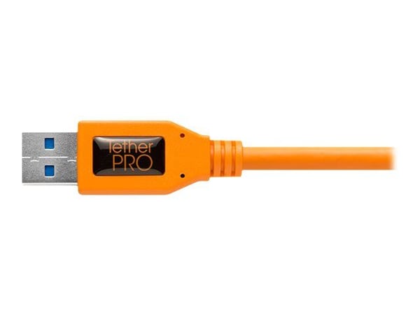 Tether Tools CUC3215-ORG, 4,6 m, USB A, USB C, USB 3.2 Gen 1 (3.1 Gen 1), 5 Gbit/s, Oranssi