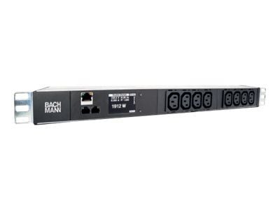 Bachmann BlueNet BN2000, Perus, Musta, Hopea, 8 AC-pistorasia(a), 1,5 m, 230 V, 16 A