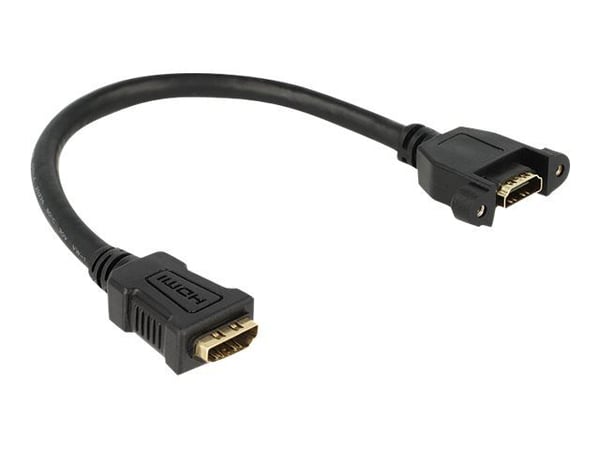 Delock - HDMI-kabel - HDMI hunn til HDMI hunn - 25 cm - svart