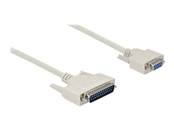 Delock - Seriell kabel - DB-25 (hane) till DB-9 (hona) - 2 m - tumskruvar - beige