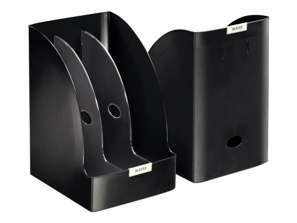 LEITZ arkivmappe Plus Jumbo, DIN A4, polystyren, sort, kapasitet: 205 mm, med håndtakshull på baksiden (5239-00-95)