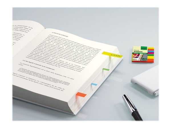 Sigel PageMarker - Sidmarkerare - 280 ark - genomskinligt grön, genomskinligt rosa, genomskinligt blå, genomskinligt gul, genomskinligt orange