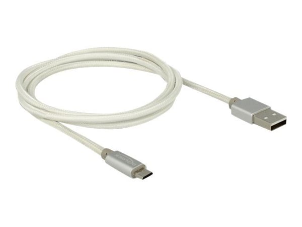 Delock - USB-kabel - Micro-USB type B (hann) til USB (hann) - USB 2.0 - 1 m - hvit