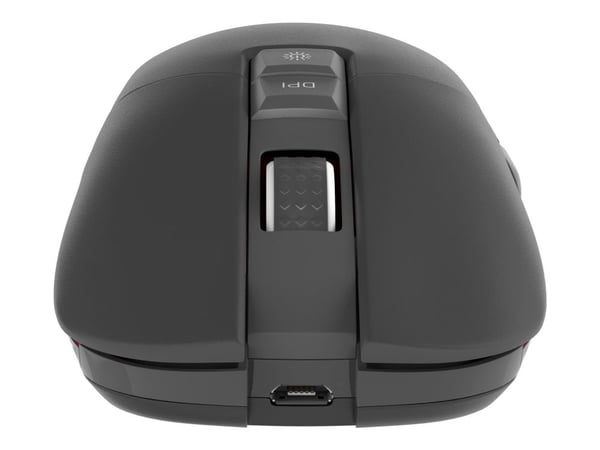 Natec Genesis Zircon 330 - Mus - ergonomisk - optisk - 7 knappar - trådlös - 2.4 GHz - trådlös USB-mottagare - röd, svart