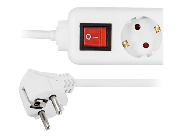 Deltaco Outlet 6xCEE 7/3 1xCEE 7/7 switch 3m white, 3 m, Sisätila, Tyyppi F, Type EF (CEE 7/7), Kulmikas, Valkoinen Deltaco Outlet 6xCEE 7/3 1xCEE 7/7 switch 3m white, 3 m, Sisätila, Tyyppi F, Type EF (CEE 7/7), Kulmikas, Valkoinen