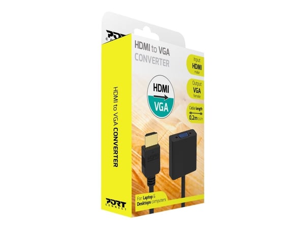 PORT - Video adapter - HDMI hann til HD-15 (VGA) hunn - 20 cm