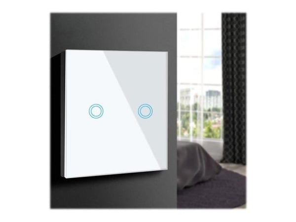 Maclean Energy MCE704W - Touch light switch - 2 vippbrytare - AC 110-240 V - vit