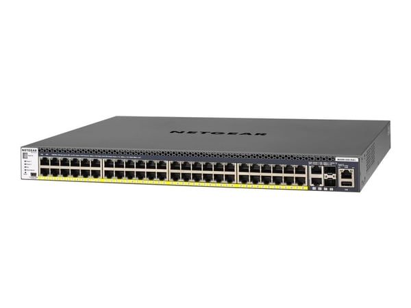 NETGEAR M4300-52G-PoE+ - Switch - L3 - Styrt - 2 x 10/100/1000/10000 + 2 x 10 Gigabit SFP+ + 48 x 10/100/1000 (PoE+) - front til bakside-luftflyt -...