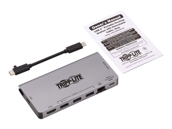 Eaton Tripp Lite Series USB C Docking Station USB Hub 4k w/ HDMI, Gbe Gigabit Ethernet, SD Card Reader, PD Charging - Dokkingstasjon - USB-C 3.1 / ...
