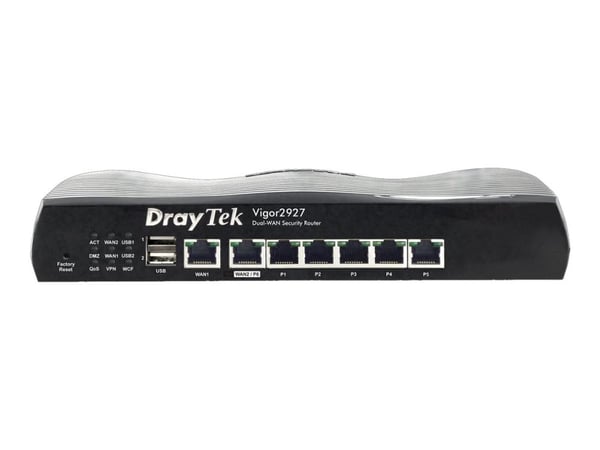Draytek Vigor 2927 - Ruter 6-porters svitsj - 1GbE - WAN-porter: 2 - rackmonterbar