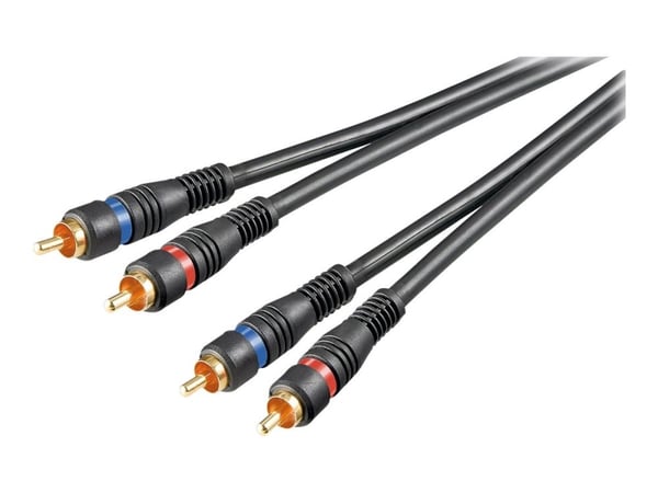 goobay - Lydkabel - kombinert lyd - RCA plugg til RCA plugg - 1.5 m - dobbeltskjermet koaksial - svart