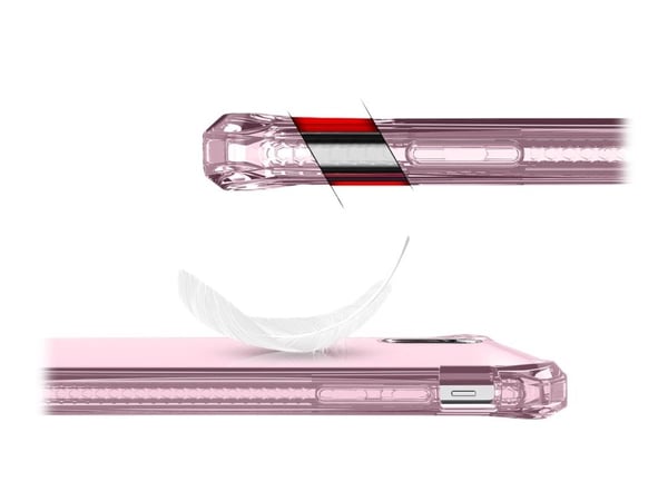 ITSKINS Spectrum Clear Antimicrobial - Baksidedeksel for mobiltelefon - termoplast-polyuretan (TPU), Impacthane - Lys lyserød - 6.1" - for Apple iP...