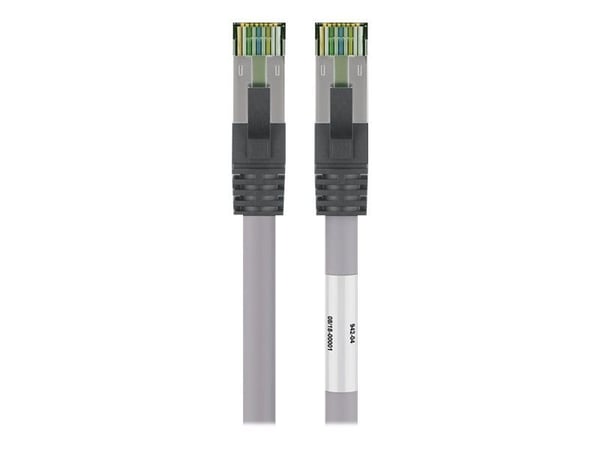 goobay - Koblingskabel - RJ-45 (hann) til RJ-45 (hann) - 2 m - SFTP, PiMF - CAT 8.1 - halogenfri, formstøpt, uten hindringer, flertrådet - grå