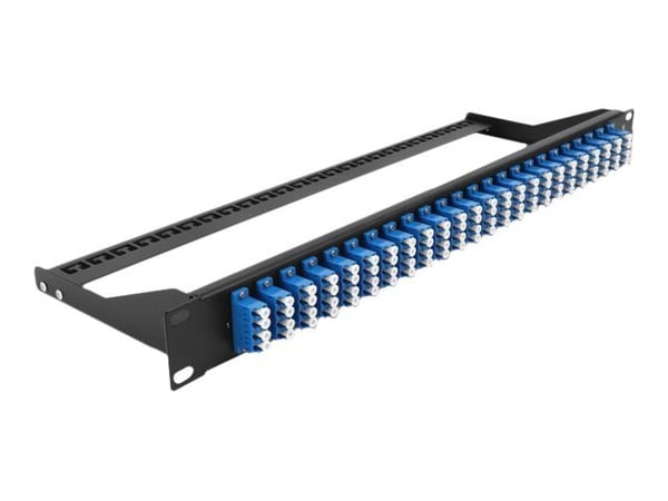 Delock - Koblingspanel - rackmonterbar - LC Quad SM x 24 - svart, blå - 1U - 19"