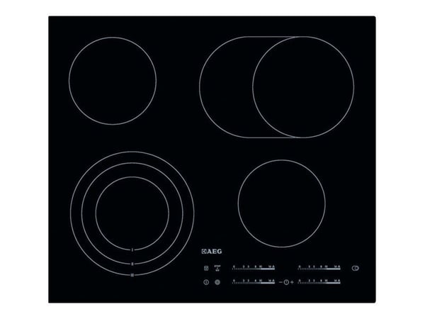 AEG HK654070IB - Keramisk häll - 4 kokplattor - Fördjupning - bredd: 56 cm - djup: 49 cm - ramlös - svart