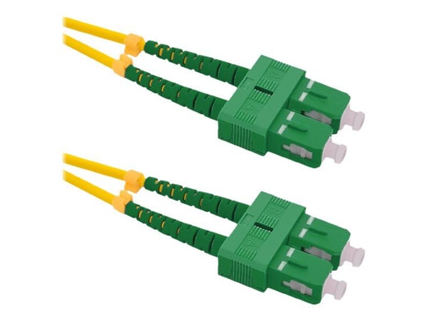 Qoltec - Koblingskabel - SC/APC-enkeltmodus (hann) til SC/APC-enkeltmodus (hann) - 1 m - fiberoptisk - dupleks - 9 / 125 micron - G.652D - halogenf...