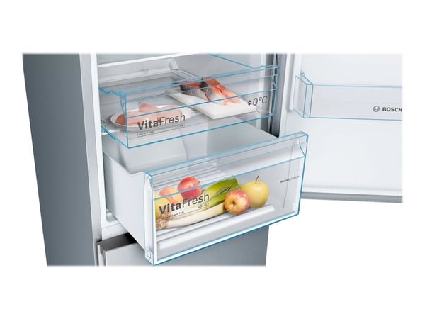 Bosch Serie | 4 KGN39VLEB - Kjøleskap/fryser - bunnfryser - bredde: 60 cm - dybde: 66 cm - høyde: 203 cm - 368 liter - Klasse E - rustfritt stål ut...