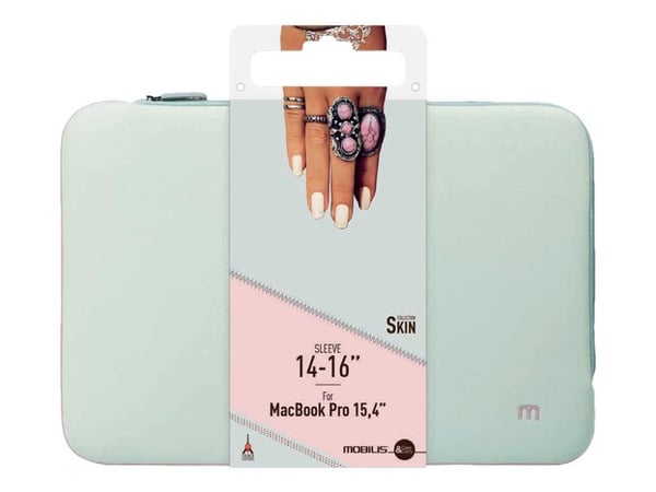 Mobilis Skin - Fodral för bärbar dator - 14" - 16" - pärlgrå, powder pink