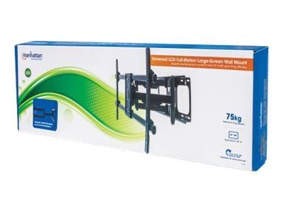 Manhattan TV & Monitor Mount, Wall, Full Motion, 1 screen, Screen Sizes: 37-75", Black, VESA 200x200 to 800x400mm, Max 75kg, LFD, Tilt & Swivel wit...