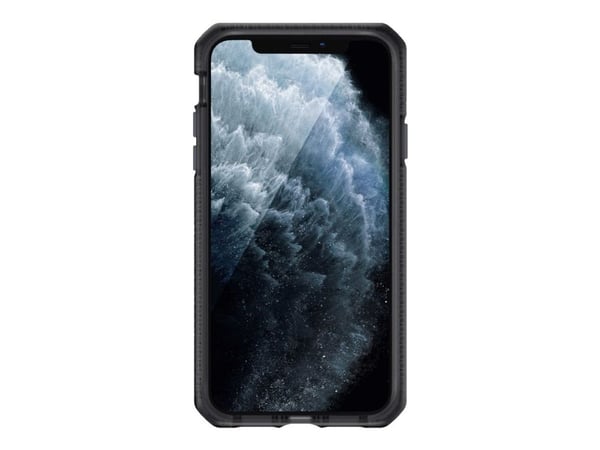 ITSKINS Level 3 Supreme // Frost Antimicrobial - Bagsidecover til mobiltelefon - termoplastisk polyuretan (TPU) - grå, sort - for Apple iPhone 11 P...
