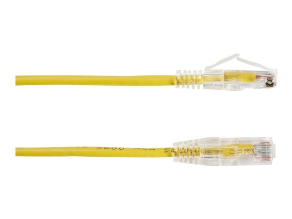 Black Box Slim-Net - Koblingskabel - RJ-45 (hann) til RJ-45 (hann) - UTP - CAT 6a - med støvel, formstøpt, flertrådet - gul