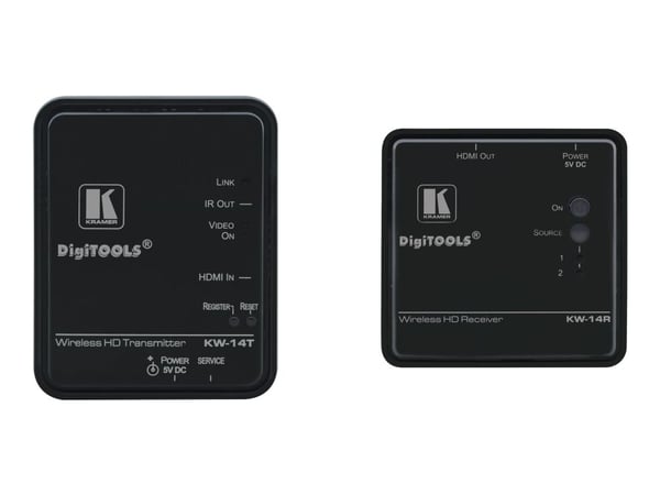 Kramer KW-14 Expandable Wireless High Definition Transmitter & Receiver - Trådløs video/lyd-utvider - opp til 30 m