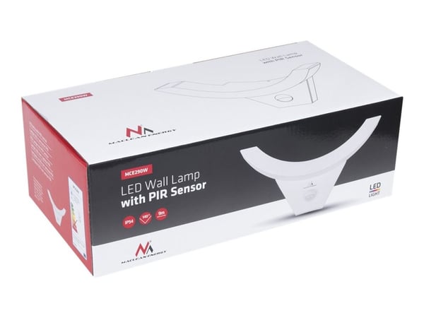 Maclean MCE290 - Vegglampe - LED - 10 W (ekvivalent 100 W) - nøytralt hvitt lys - 4000 K - hvit