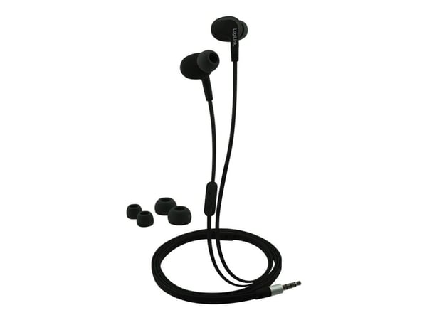 LogiLink Sports-Fit In-Ear Headset - Ørepropper med mikrofon - i øret - kablet - 3,5 mm jakk - svart
