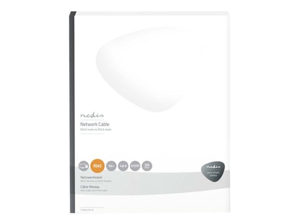 Nedis Cat 6 kabel | RJ45-kontakt | F/UTP | 10,0 m | runde | LSZH / PVC | Antrasitt | Emballasje med visningsvindu