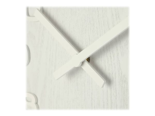 Nextime Wood Wood Medium - Klocka - kvarts - väggmonterbar - 35 cm - vit