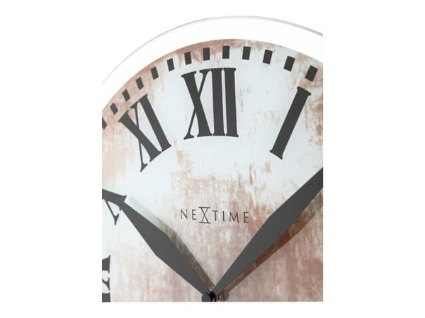 Nextime Romana - Klokke - kvarts - veggmonterbar - 43 cm - gulaktig hvit - ramme: hvit