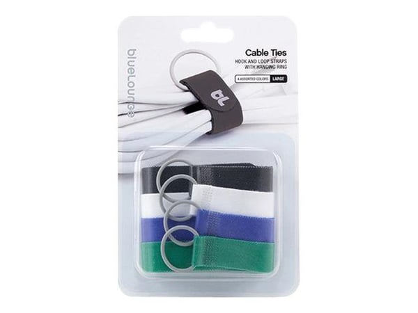 Bluelounge Large - Cable ties kit - svart, vit, blå, grön