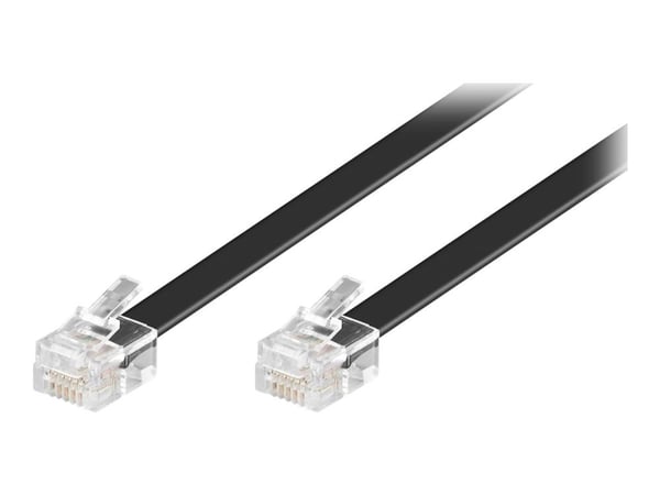 goobay - Telefonkabel - RJ-12 (hann) til RJ-12 (hann) - 10 m - flat - svart