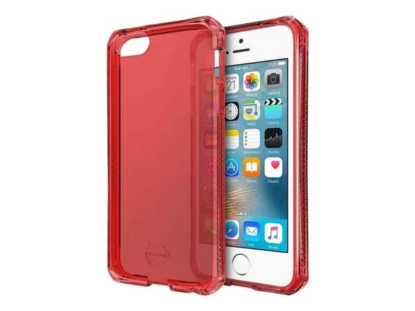 ITSKINS Spectrum Clear Antimicrobial - Baksidedeksel for mobiltelefon - Impacthane - rød - for Apple iPhone 6 Plus, 6s Plus