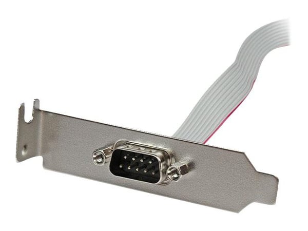 StarTech 1 Port 16in DB9 Serial Port BRacket to 10 Pin Header - Low Profile - low profile DB9 Header - DB9 bRacket (PLATE9M16LP) - Serielt panel - ...