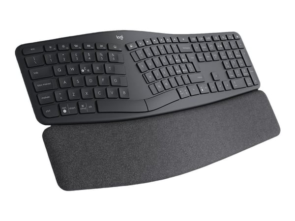 Logitech Ergo Series ERGO K860 for Business - Tastatur - full size - trådløs - 2.4 GHz, Bluetooth 5.0 LE - QWERTY - Storbritannia - grafitt