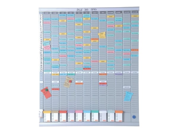 Nobo - Kortplanleggersett - årlig - veggmonterbar - 800 x 960 mm - 54 spor x 13 kolonner